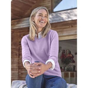 WoolOvers Womens/Ladies Classic Lambswool V Neck Sweater / Lilac